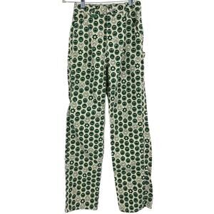 Pacsun Smile Corduroy 90's Boyfriend Carpenter Pant Cream Green Retro Women 24